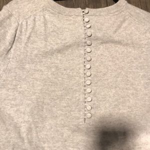 JCrew collection button back cashmere crew neck